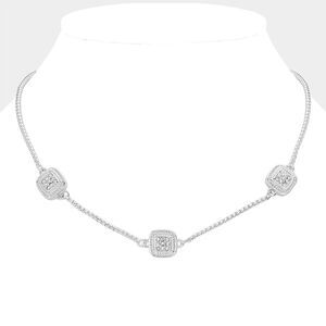 NWT MX Signature Gold Plated choker with CZ pendants